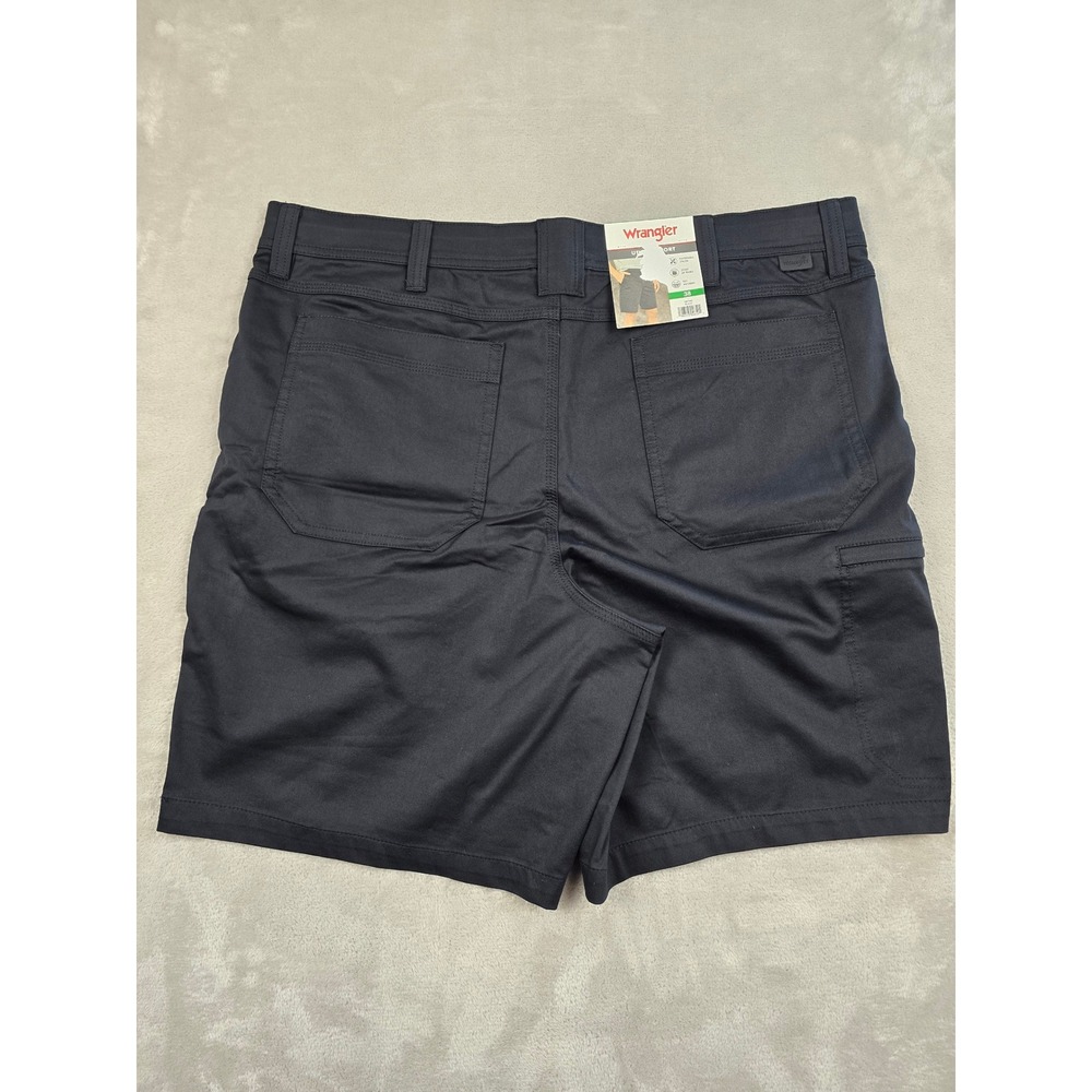 Wrangler Utility Comfort Shorts Mens 38 Black Performance Stretch Flex Waistband